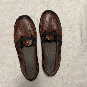 Women’s Leather Mary-Jane Athletic Flats - Excellent Condition